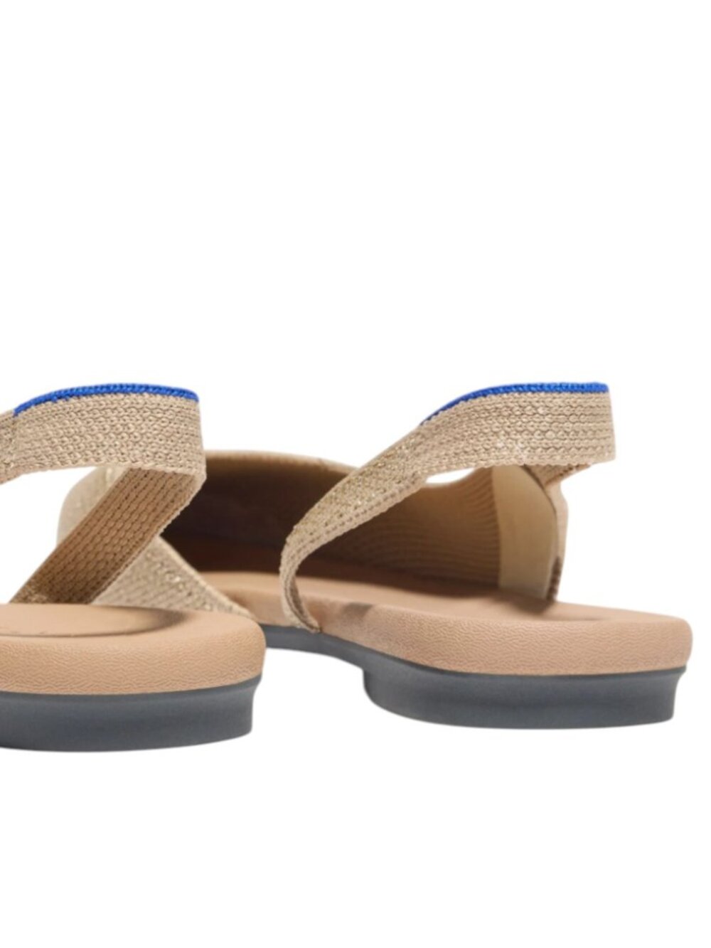 Rothy's The Almond Toe Slingback Flat In Metallic Prosecco Comfort Casual Sz 8.5 - Picture 6 of 7